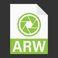 Modern flat design of ARW file icon for web vector