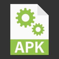 diseño plano moderno del icono de archivo apk para web vector