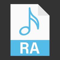 Modern flat design of RA file icon for web vector