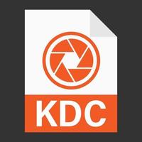 diseño plano moderno de icono de archivo kdc para web vector