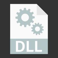 diseño plano moderno del icono de archivo dll para web vector