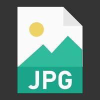 Modern flat design of JPG file icon for web vector