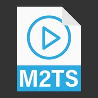 Modern flat design of M2TS file icon for web vector