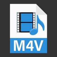 Modern flat design of M4V illustration file icon for web vector