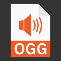 Modern flat design of OGG file icon for web vector