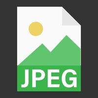 diseño plano moderno del icono de archivo jpeg para web vector