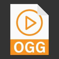 diseño plano moderno del icono de archivo ogg para web vector