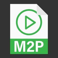 diseño plano moderno de icono de archivo m2p para web vector