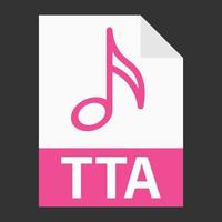 Modern flat design of TTA file icon for web vector