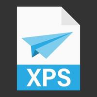 diseño plano moderno del icono de archivo xps para web vector