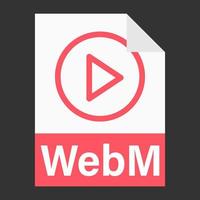 diseño plano moderno de icono de archivo webm para web vector