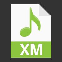 Modern flat design of XM file icon for web vector