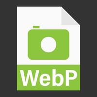 diseño plano moderno del icono de archivo webp para web vector