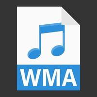 Modern flat design of WMA file icon for web vector