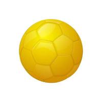 Yellow football or soccer ball Sport equipment icon vector