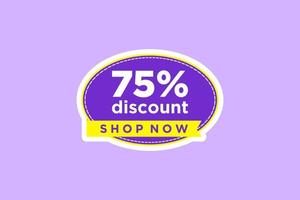 75 discount, Sales Vector badges for Labels, , Stickers, Banners, Tags, Web Stickers, New offer. Discount origami sign banner.