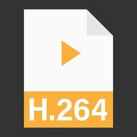 Modern flat design of H.264 file icon for web vector