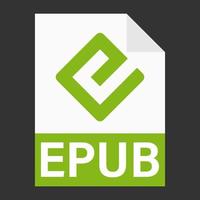 diseño plano moderno de icono de archivo epub para web vector