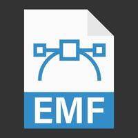 diseño plano moderno de icono de archivo emf para web vector