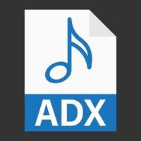 diseño plano moderno de icono de archivo adx para web vector