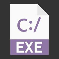 Modern flat design of EXE file icon for web vector