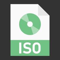 Modern flat design of ISO file icon for web vector