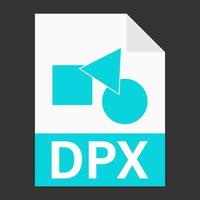 diseño plano moderno del icono de archivo dpx para web vector