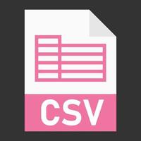 diseño plano moderno del icono de archivo csv para web vector