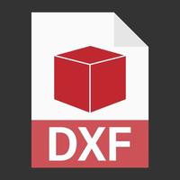 Modern flat design of DXF file icon for web vector