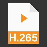 Modern flat design of H.265 file icon for web vector