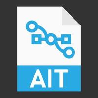 Modern flat design of AIT illustration file icon for web vector