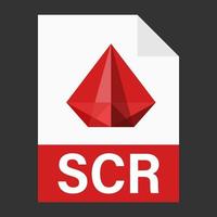 Modern flat design of SCR file icon for web vector