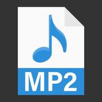 Modern flat design of MP2 file icon for web vector