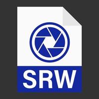 diseño plano moderno del icono de archivo srw para web vector