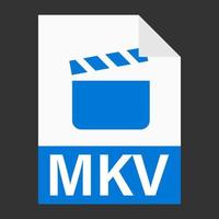 Modern flat design of MKV illustration file icon for web vector