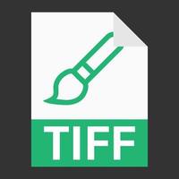 diseño plano moderno del icono de archivo tiff para web vector