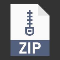 diseño plano moderno del icono de archivo zip para web vector