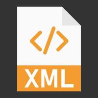 Modern flat design of XML file icon for web vector