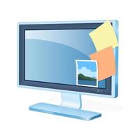 Monitor or display icon for personal computer or system unit vector