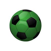 Green football or soccer ball Sport equipment icon vector