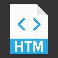 diseño plano moderno del icono de archivo htm para web vector