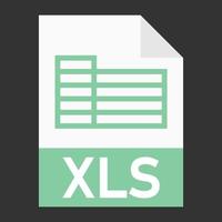 diseño plano moderno de icono de archivo xls para web vector