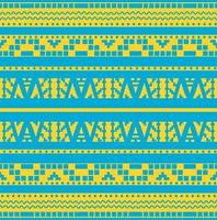 Geometric Seamless Pattern with yellow and blue color.  Ethnic Textile Design in Ikat, Boho, Aztec, Folk, Motif, Gypsy, Arabic, Indian Style,  Batak, Tribal Style. vector
