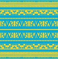 patrón geométrico sin costuras con color amarillo y azul. diseño textil étnico en ikat, boho, azteca, folk, motivo, gitano, árabe, estilo indio, batak, estilo tribal. vector