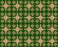 Elegant Green Geometric Seamless Pattern with Tribal Shape. Pattern designed in Ikat, Aztec, Moroccan, Thai, Luxury Arabic Style. Ideal for Fabric Garment, Ceramics, Wallpaper. Vector Illustration.