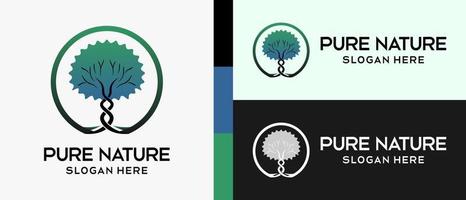 abstract tree logo design template with creative style. premium logo illustration vector