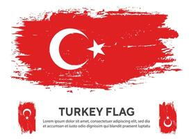 Turkey colorful grunge texture flag design vector set