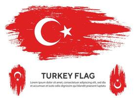 Grunge texture new Turkey colorful flag design vector set