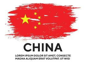 Grunge texture distressed China flag design vector