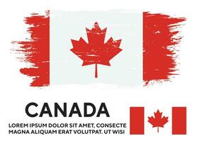 vector de diseño de bandera de textura grunge canadiense colorido